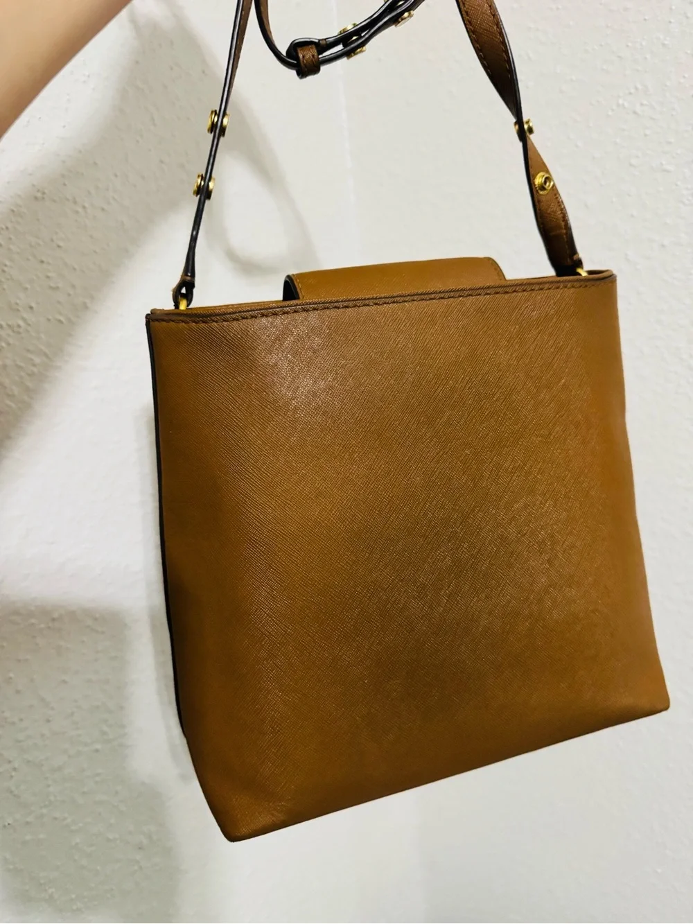 Tory Burch Emerson Saffiano Leather  Bag with Gold Logo